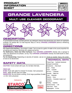 Grand Lavender Cleaner& Deoderizer 4/Gal