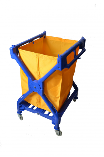 Blue X Frame Laundry Cart